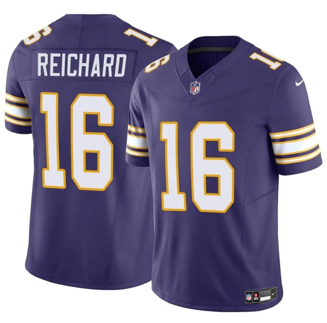 Men's Minnesota Vikings #16 Will Reichard Purple 2023 F.U.S.E. Throwback Vapor Untouchable Limited Football Stitched Jersey - Click Image to Close